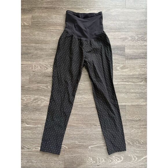 Motherhood Maternity Pants - 🐿️ Motherhood Maternity Black & White Polka Dot Skinny Pull On Pants Size Large